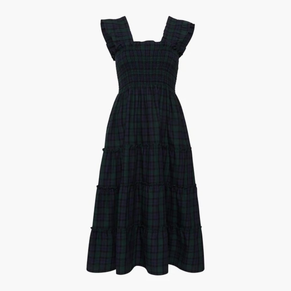 Ellie Nap Dress - Green Tartan Plaid - XL